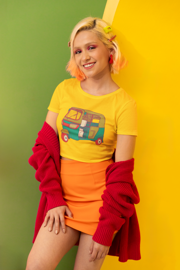 Women's Yellow Crop Top with Rickshaw - Premium Cotton & Durable - Image 2