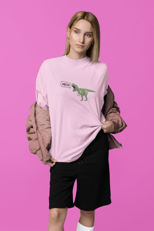 Cute T-Rex T-Shirt for Women - 100% Cotton Comfort | Oversized Classic - Image 2