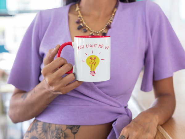 Light Me Up Red Coffee Mug - 11 Oz Ceramic Mug with Glossy Finish