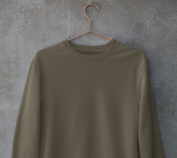 Women's Olive Green Sweatshirt with Sarcastic Back Print - Image 2