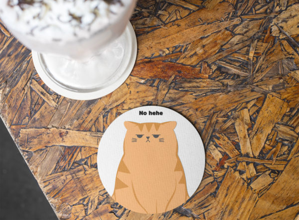 Glossy Coaster – Durable, Funny Cat, Fade-Proof Print